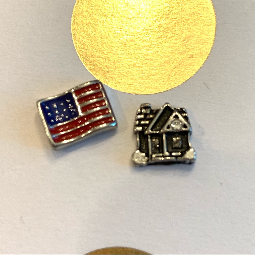 Origami Owl USA flag and house charms